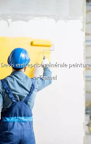 Devis entreprise générale peinture a Tremel